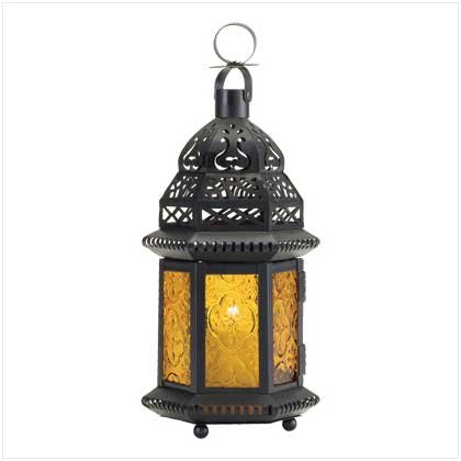 Yellow Glass Moroccan-Style Lantern