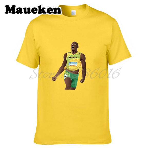 Men Retired Usain Bolt Recordholder T-shirt Clothes T Shirt Men's for 100M 200M fans gift o-neck tee W17080201