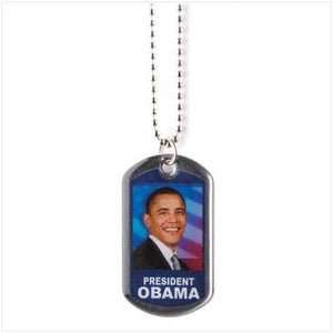 Obama Flag Dog Tag Necklace