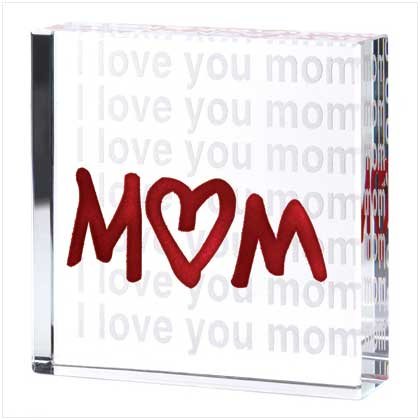 I Love You Mom Glass Cube