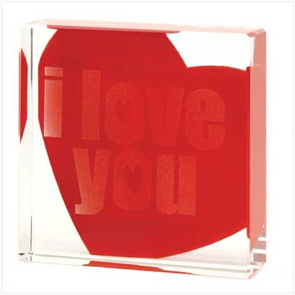 I Love You Glass Cube