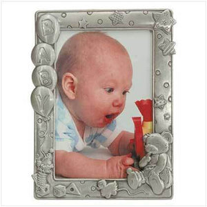 Pewter-Finished Baby Frame