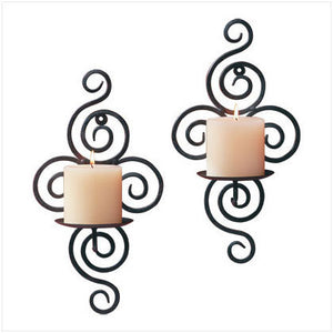 Wrought Iron Swirl Sconces