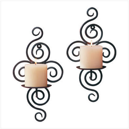 Wrought Iron Swirl Sconces