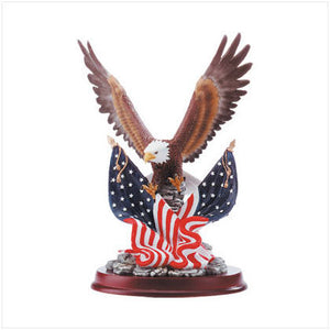 Eagle Sculpture on Wood Base