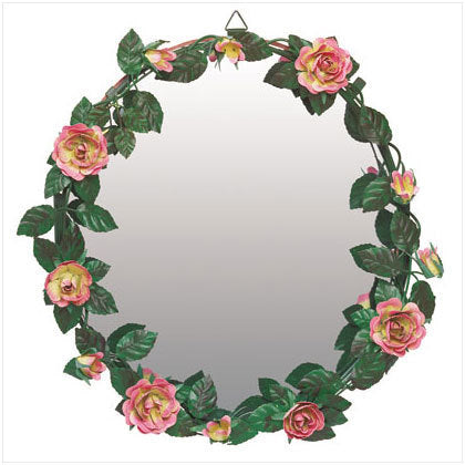 Metal Rose Wall Mirror