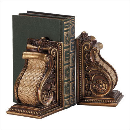 Scroll & Wicker Pattern Bookends