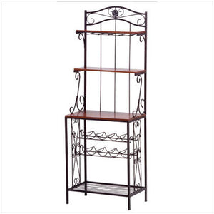 Wood Metal Wine Rack Shelf