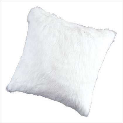 White Faux Fur Pillow - 17 