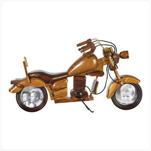 Wood Motorcycle Photo Frame