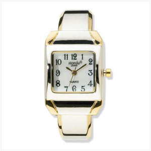 Two-Tone Cuff Bracelet Watch