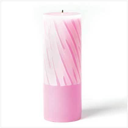 Pink And White Pillar Candle