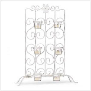 White Iron Candleholder Stand