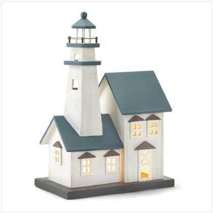 Wood Lighthouse Night Light