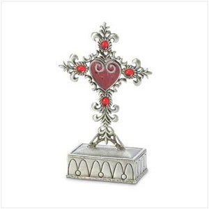 Pewter Cross Jewelry Box