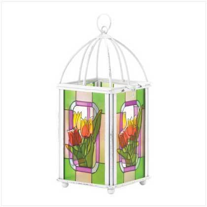 Tulip Stained Glass Lantern