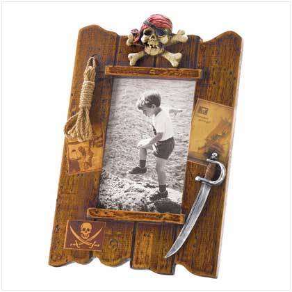 Wood Pirate Photo Frame