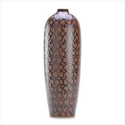 Mocha Scrollwork Vase