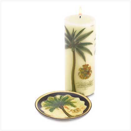 Palm Tree Candle and Holder