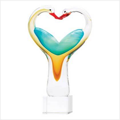 Love Birds Art-Glass Sculpture
