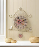 BIRDCAGE COUNTRY ROSE WALL CLOCK