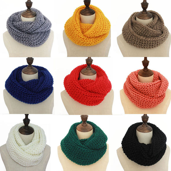 Autumn Winter Women Men Couple Warm scarf Candy Color Neckerchief  Soft Scarves Knitted thicking O Ring Scarf