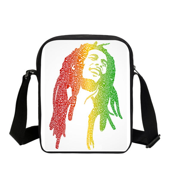 2017 Music Star Reggae Bob Marley Character Printed Messenger Bags Casual Men's Travel Bags Children Crossbody Bags Shoulder Bag
