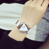 2017 High Quality Women's Watch Unique Hollowed-out Triangular Dial Fashion Watch Quartz Wrist Watch Reloj Mujer White,Black