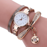 Genvivia Fashion ladies Women watch Leather Rhinestone Analog Quartz Wrist Watches Christmas Bracelet Watch relogio feminino