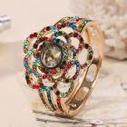 Hollow Out Watch Womens Luxury Band Bangle Crystal Quartz Bracelet Watch Jewelry Charm Rhinestone Wristwatches relogio feminino