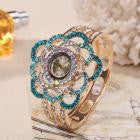 Hollow Out Watch Womens Luxury Band Bangle Crystal Quartz Bracelet Watch Jewelry Charm Rhinestone Wristwatches relogio feminino