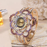 Hollow Out Watch Womens Luxury Band Bangle Crystal Quartz Bracelet Watch Jewelry Charm Rhinestone Wristwatches relogio feminino
