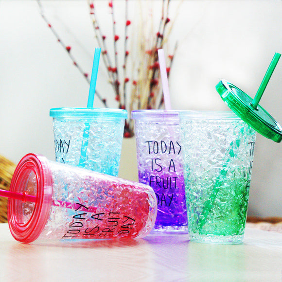Fashion Water Bottle Plastic Portable With Straw My Creative Bottle For Sports Outdoor School My Creative Bottle