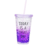 Fashion Water Bottle Plastic Portable With Straw My Creative Bottle For Sports Outdoor School My Creative Bottle