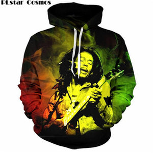 PLstar Cosmos Hot Sale 2017 Autumn New Fashion Men/Women 3d Hoodies Reggae originator Bob Marley Print Casual hoody Sweatshirt