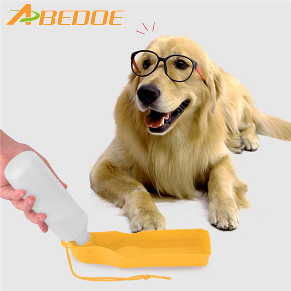 ABEDOE 500ML Portable Foldable Pet Travel Water Drinking Bottle Container Dispenser Feeder with Bowl Fountain for Dog Cat Puppy