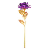 24k Gold Foil Plated Rose Dipped Rose Artificial Flower Creative Gift For 2017 Valentine's Day Craft Birthday Home Decoration