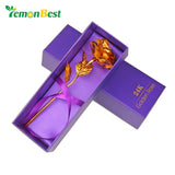 LemonBest 24K Foil Plated Rose Gold Rose Wedding Decoration Flower Valentine's Day Gift Lover's Rose Coloful Artificial Flower