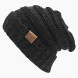 Winter Hats for Women CC Labeling Knitted Beanie Casual Solid Color Hip-Hop Skullies Bonnet Gorro Bone Mens Warm Crochet Hat