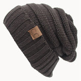 Winter Hats for Women CC Labeling Knitted Beanie Casual Solid Color Hip-Hop Skullies Bonnet Gorro Bone Mens Warm Crochet Hat