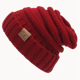 Winter Hats for Women CC Labeling Knitted Beanie Casual Solid Color Hip-Hop Skullies Bonnet Gorro Bone Mens Warm Crochet Hat
