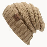 Winter Hats for Women CC Labeling Knitted Beanie Casual Solid Color Hip-Hop Skullies Bonnet Gorro Bone Mens Warm Crochet Hat
