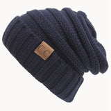 Winter Hats for Women CC Labeling Knitted Beanie Casual Solid Color Hip-Hop Skullies Bonnet Gorro Bone Mens Warm Crochet Hat