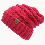 Winter Hats for Women CC Labeling Knitted Beanie Casual Solid Color Hip-Hop Skullies Bonnet Gorro Bone Mens Warm Crochet Hat