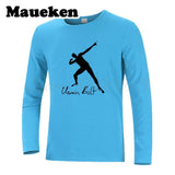 Men's UGO Usain Bolt Lightning Jamaica T-Shirt Long Sleeve 100M Sprint Record Holder Champion Tee T SHIRT Autumn Winter W1125130