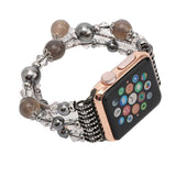 Women Girls Handmade Elastic Stretch Beaded Agate Natural Stone Bracelet Replacement for Apple Watch