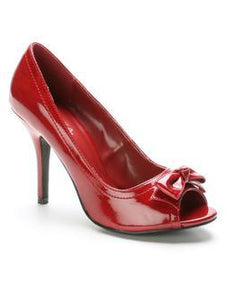 Red Patent Peep Toe Heel